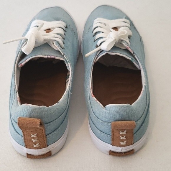 REEF WALLED WOMEN'S LACE-UP CANVAS SNEAKERS GOOD USED CONDITION SIZE 7 - Picture 4 of 13